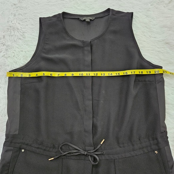 Banana Republic Women's Black Sleeveless Button Up Tie Waist Jumpsuit. Size 14 - Picture 11 of 14